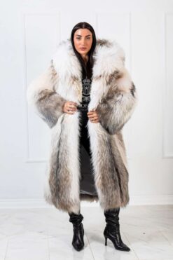Karisa | Luxury Artic Finnracoon Fur Coat With Huge Hood