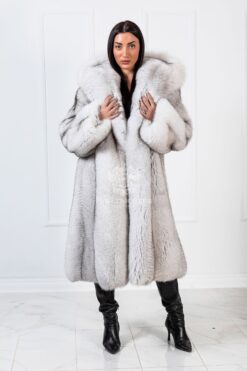Bobe | Luxury Blue Fox Fur Coat With