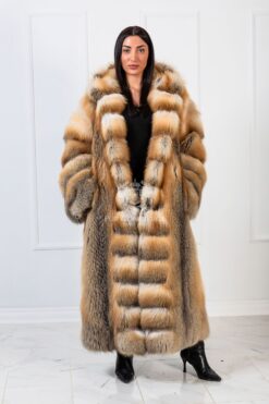 Arabella | Luxury Golden Island Fur Coat Full Length With Big Hood
