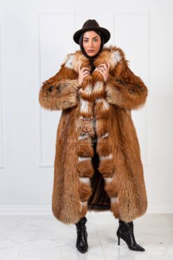 Micah | Luxury Gold Fox Fur Coat With Huge Hood