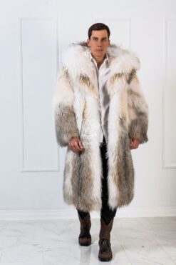 Jaxx | Men's Luxury Artic Finn Raccoon Fur Coat With Huge Hood