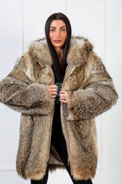 Harley | Luxury American Coyote Fur Jacket With Big Hood