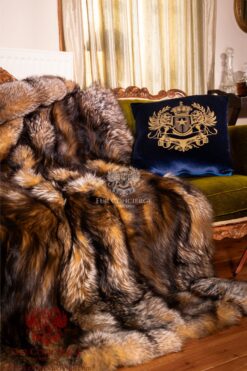 Bologna | Real Luxurious Norwegian Saga Crystal Silver Fox Fur Throw – Blanket
